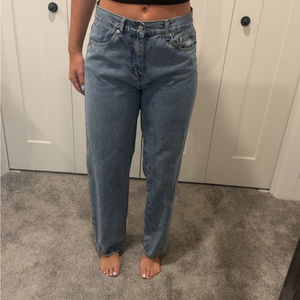 White Fox Boutique Light Blue Wide Leg Jeans - Never Worn